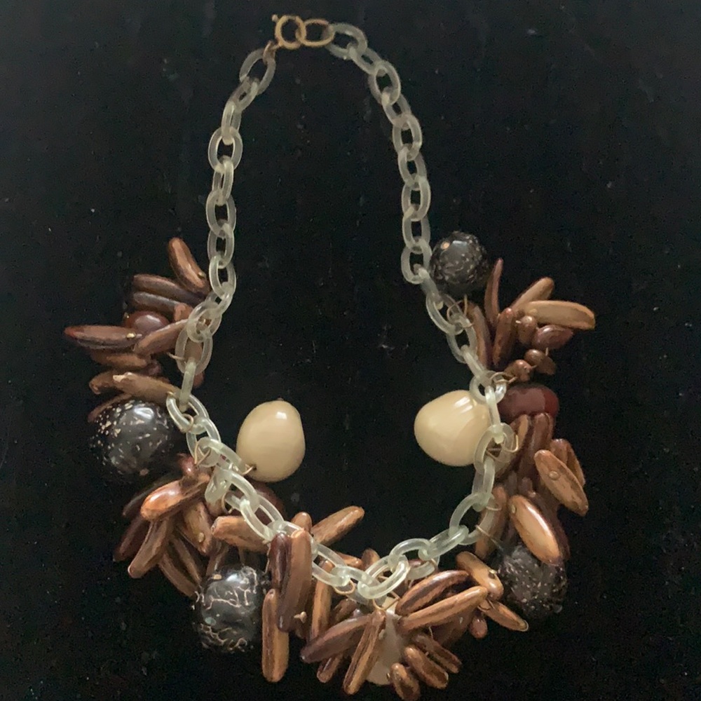 Vintage Celluloid and wood charm detail